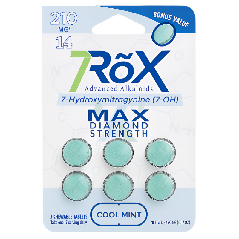 7Rox Cool Mint Kratom Tabs - 30mg Each