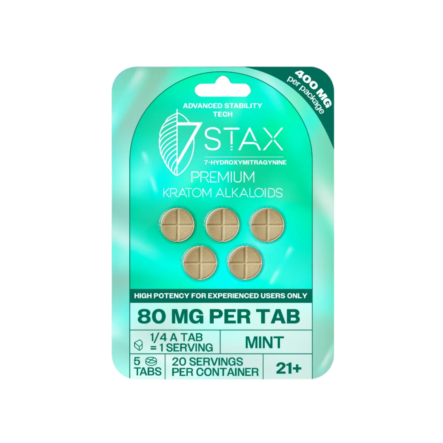 7Stax Mint 80mg 5ct Tablets for Fast Relief