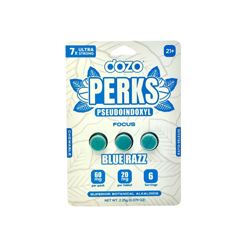 Dozo Perks Blue Razz Chewable Tablets