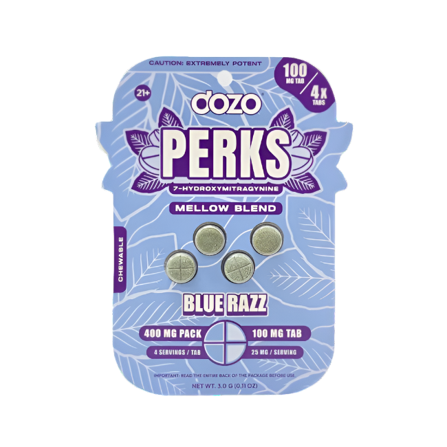 Dozo Perks Chewable Tabs Blue Razz 100mg