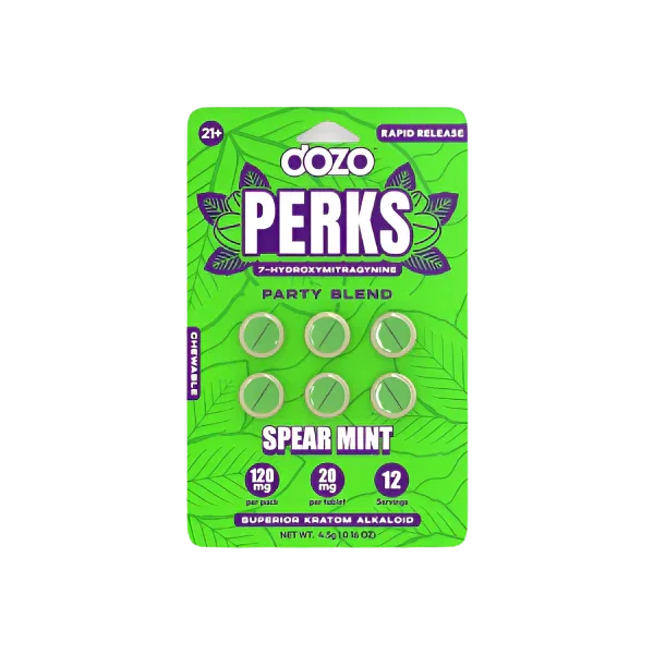 Dozo Perks 7OH Chewable Tablets Spearmint