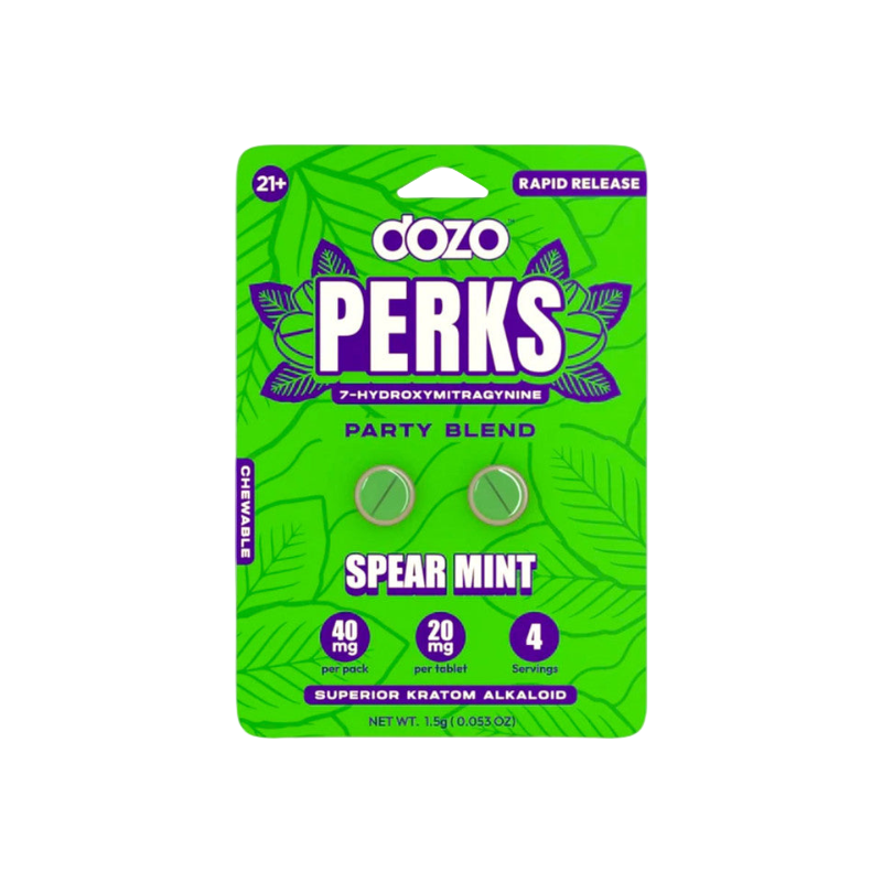 Dozo Perks Spearmint CBD Chewable Tabs 20mg