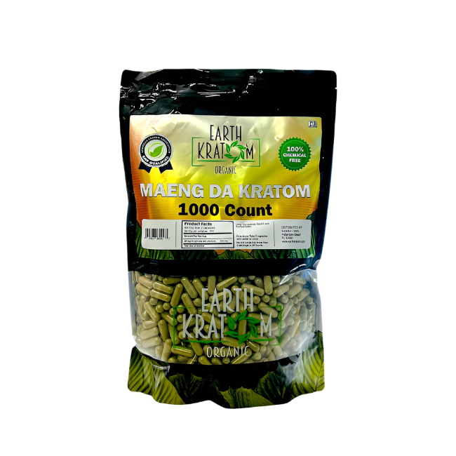 Earth Kratom Capsules 1000ct - Maeng Da