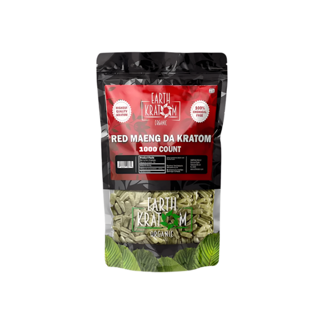 Earth Kratom Capsules 1000ct - Red Maeng Da