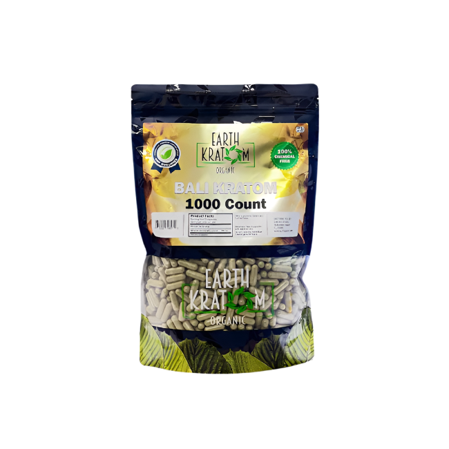 Earth Kratom Capsules 1000CT – Bali