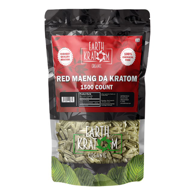 Earth Kratom Capsules 1500ct - Red Vein