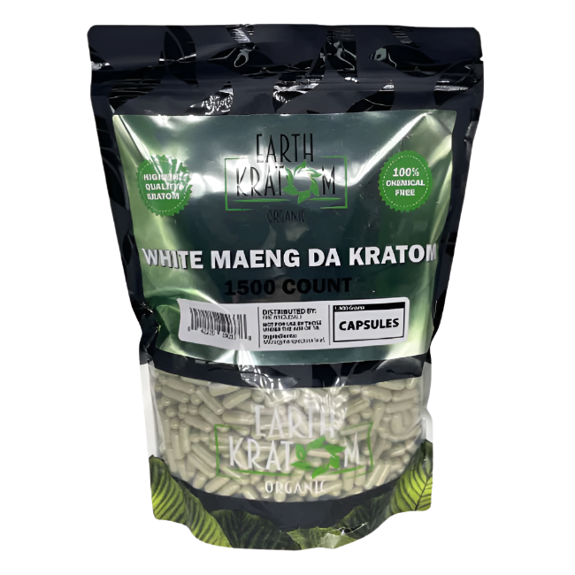 Earth Kratom Capsules 1500ct - White Maeng Da