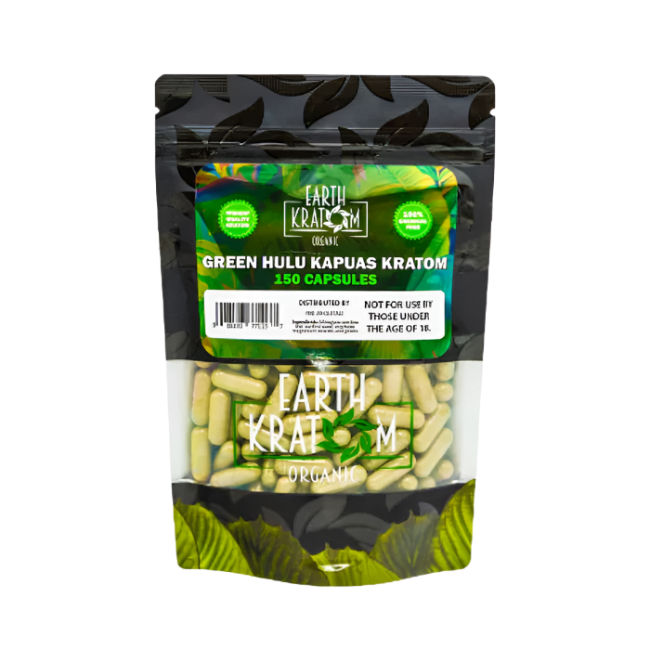 Earth Kratom Capsules 150ct - Borneo Green