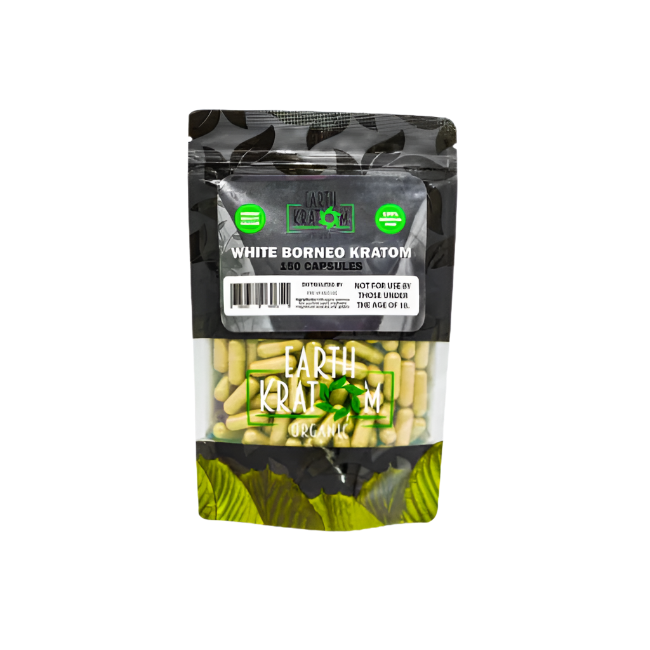 Earth Kratom Borneo White Vein Capsules