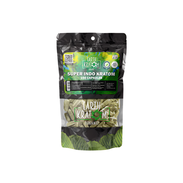Earth Kratom Capsules 150ct - Indo Green