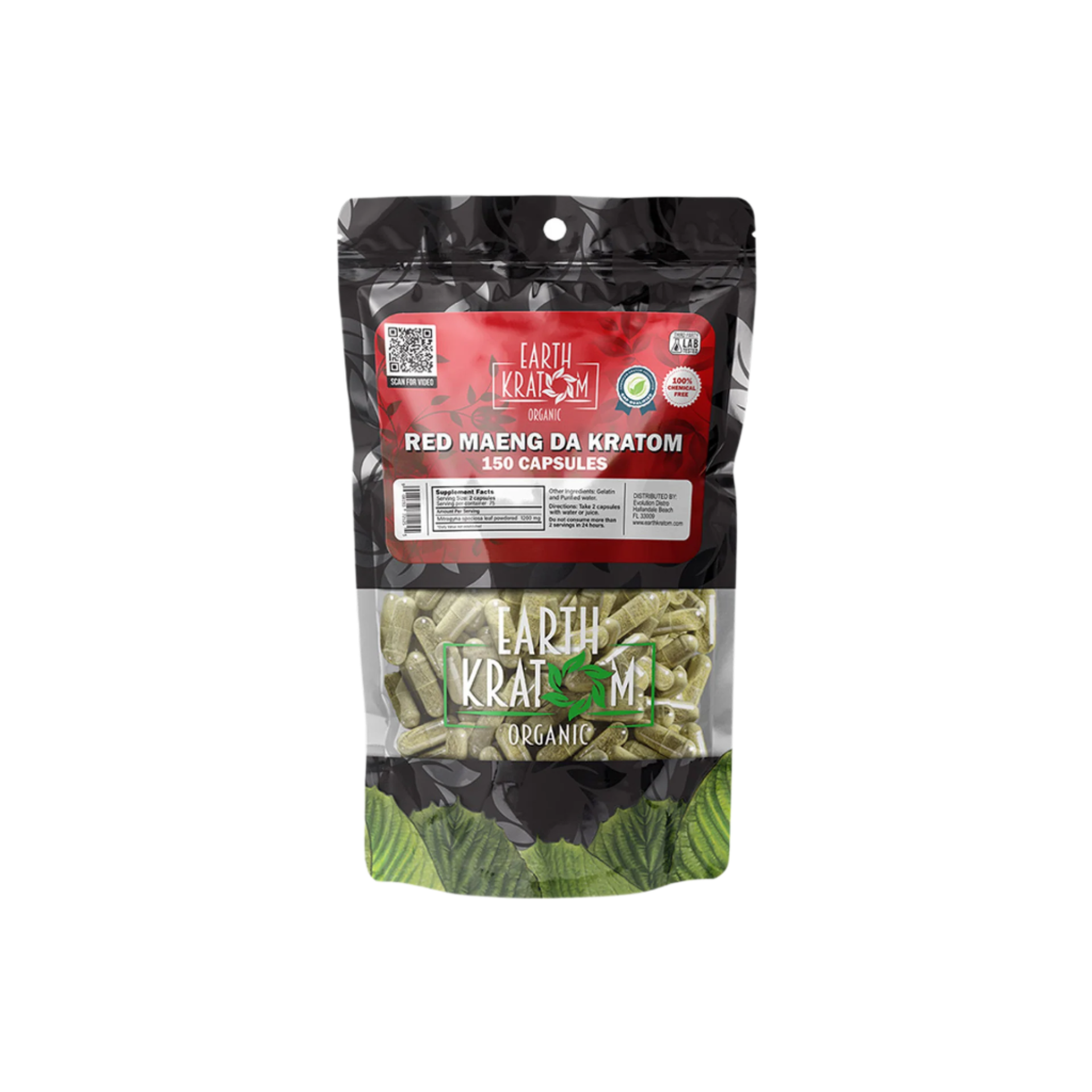 Earth Kratom Maeng Da Red Vein Capsules