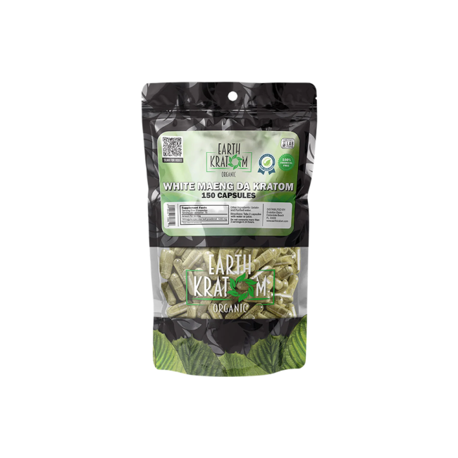 Earth Kratom Maeng Da White Vein Capsules