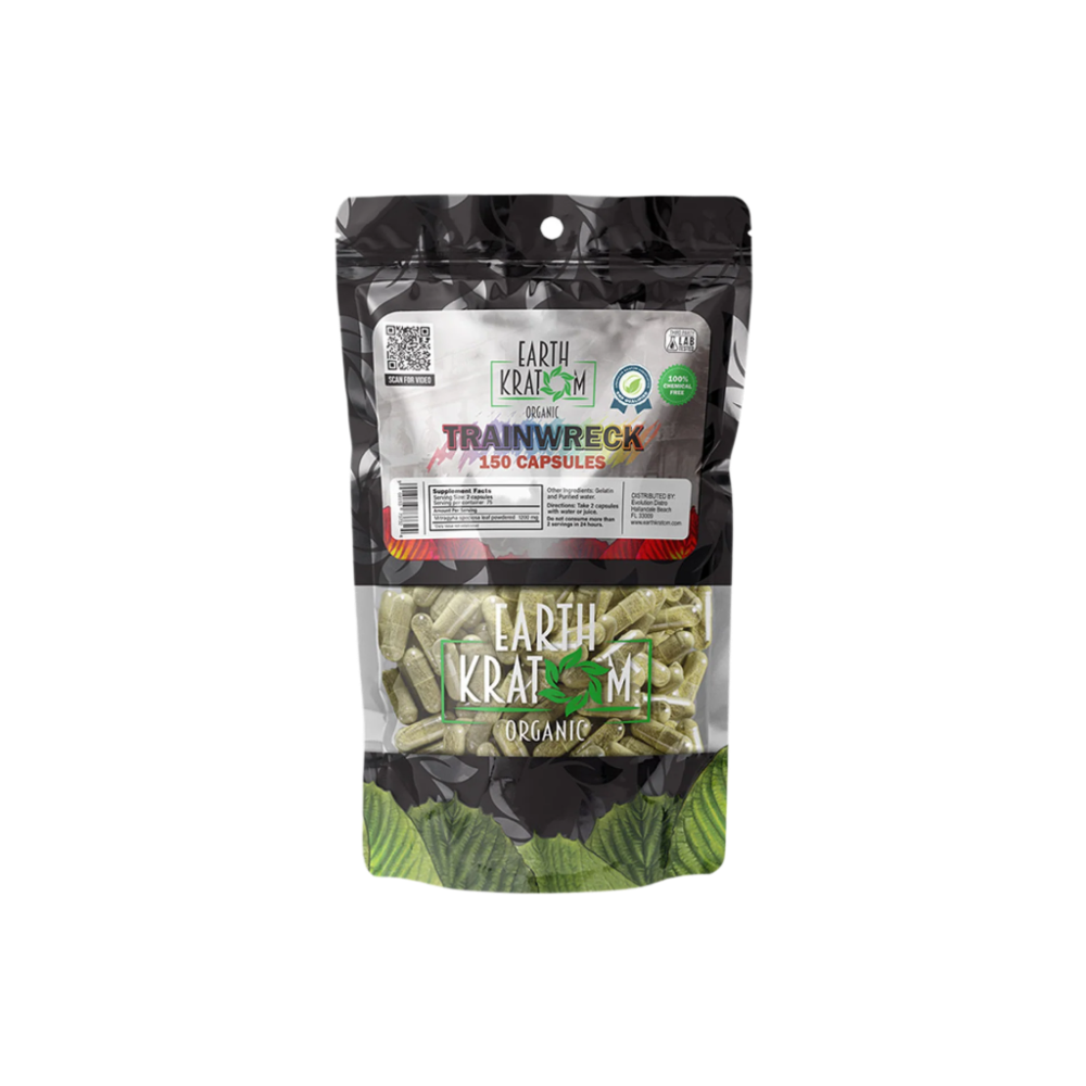 Earth Kratom Capsules 150ct - Trainwreck