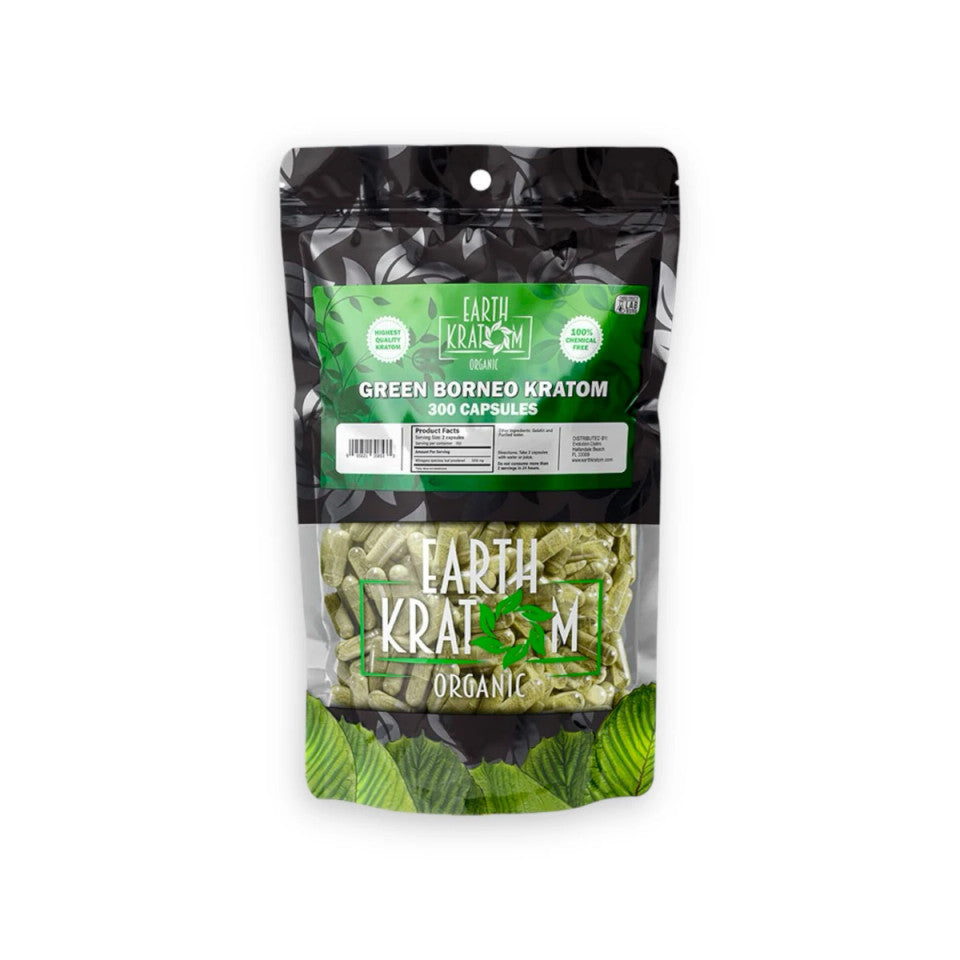 Earth Kratom Borneo Green Vein Capsules