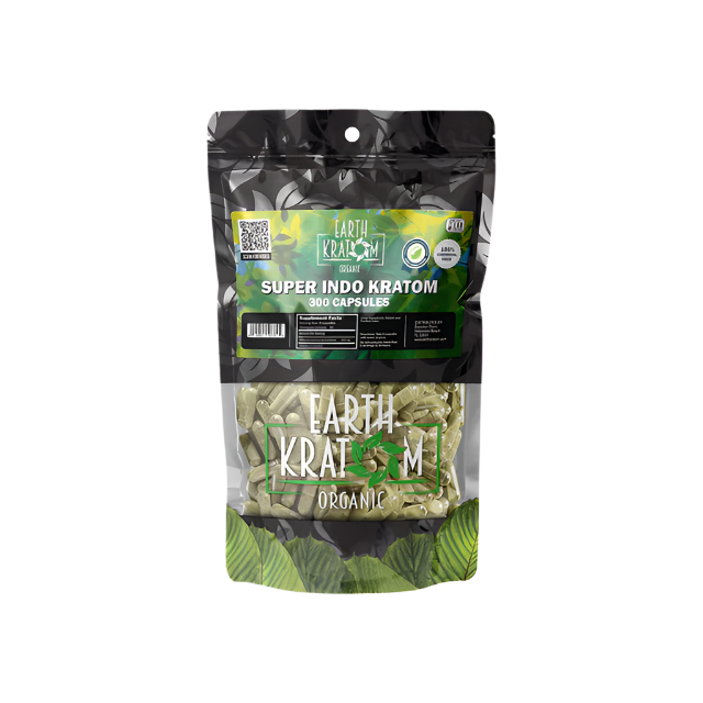 Earth Kratom Capsules 300ct - Indo Green