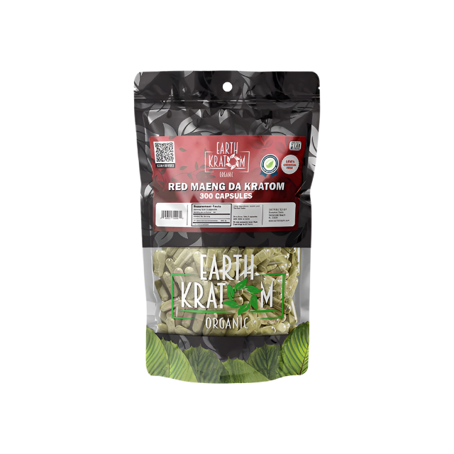 Earth Kratom Capsules 300ct - Maeng Da Red