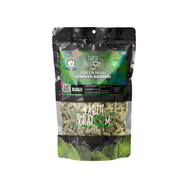 Hulu Green Vein Kratom Capsules 500ct