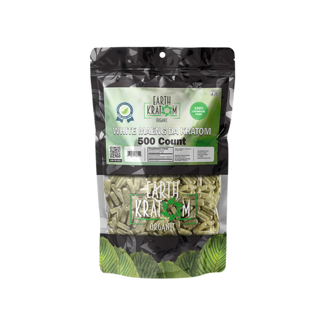 Earth Kratom Maeng Da White Vein Capsules