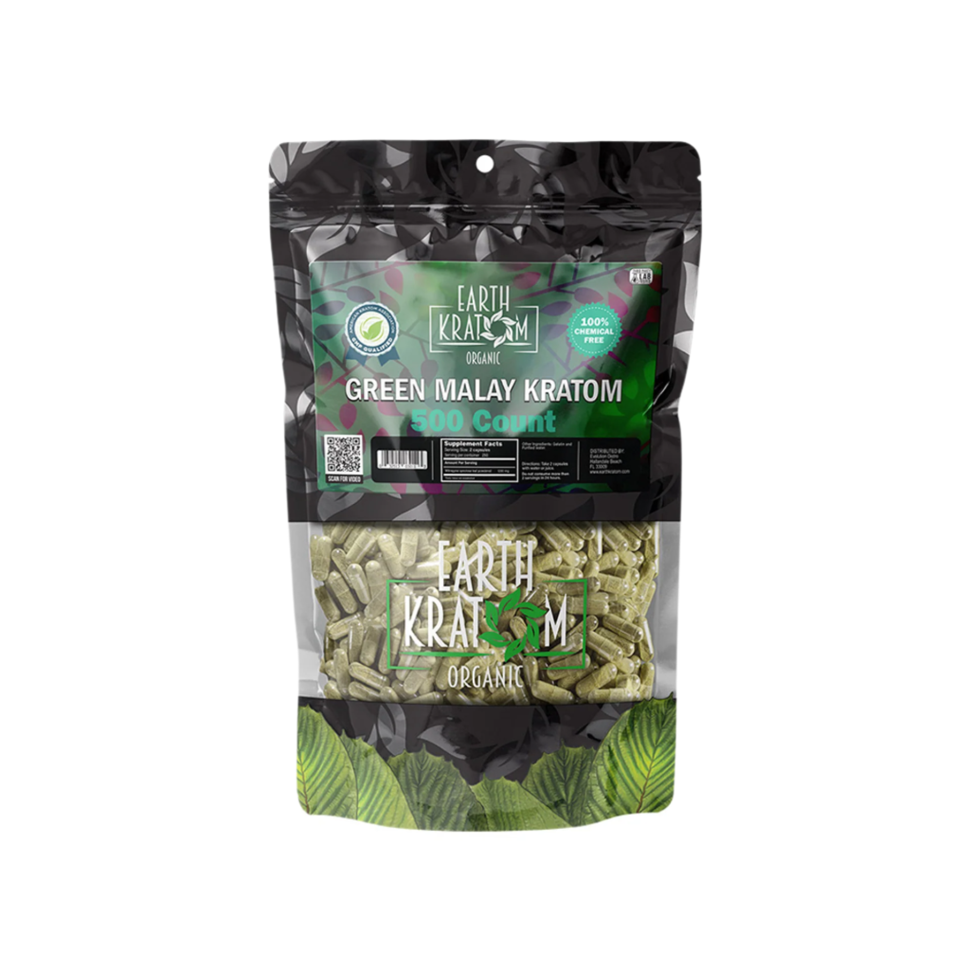 Earth Kratom Capsules - Malay Green Vein