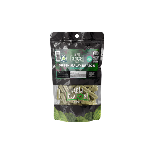 Earth Kratom Capsules - Malay Green Vein