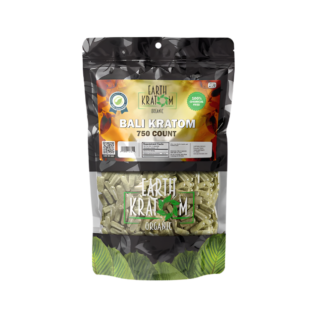 Earth Kratom Capsules 750ct - Bali