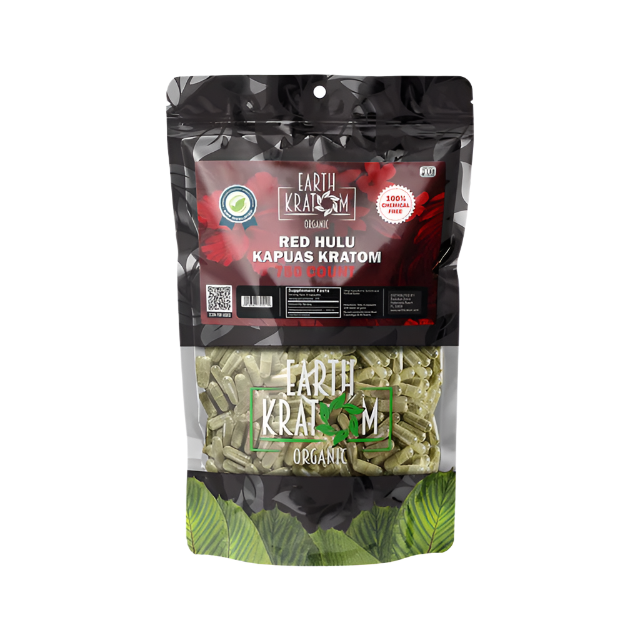 Earth Kratom Capsules 750ct - Hulu Red