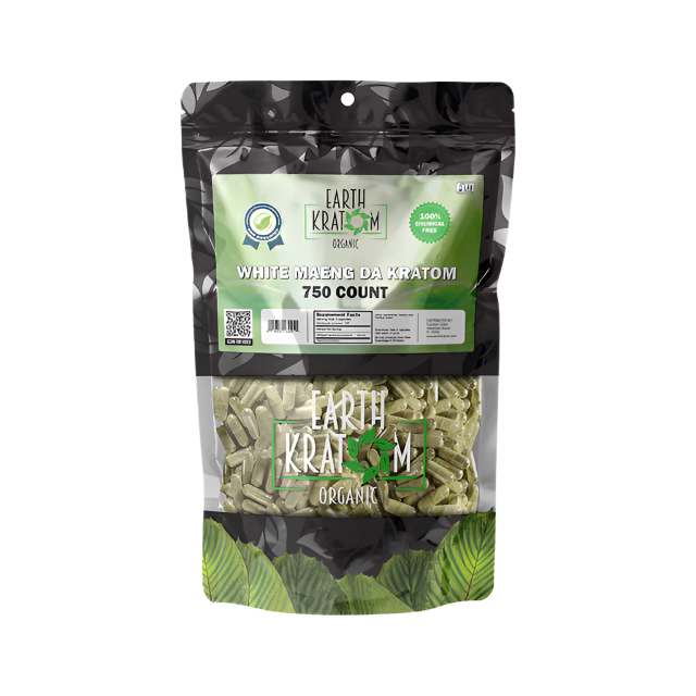 Earth Kratom Maeng Da White Capsules 750ct
