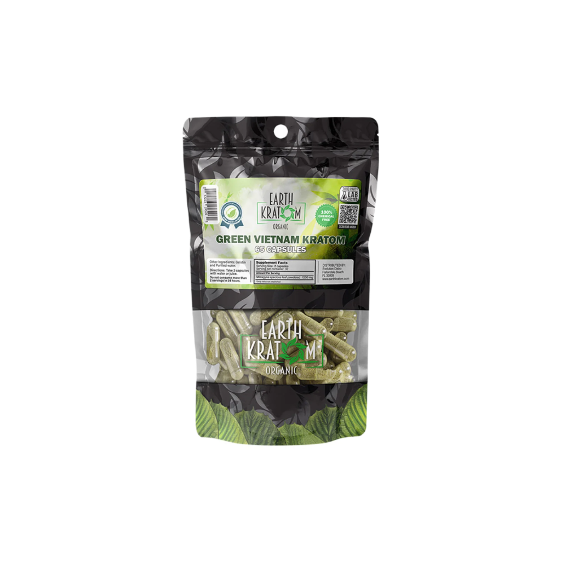 Earth Kratom Vietnam Green Capsules 65ct