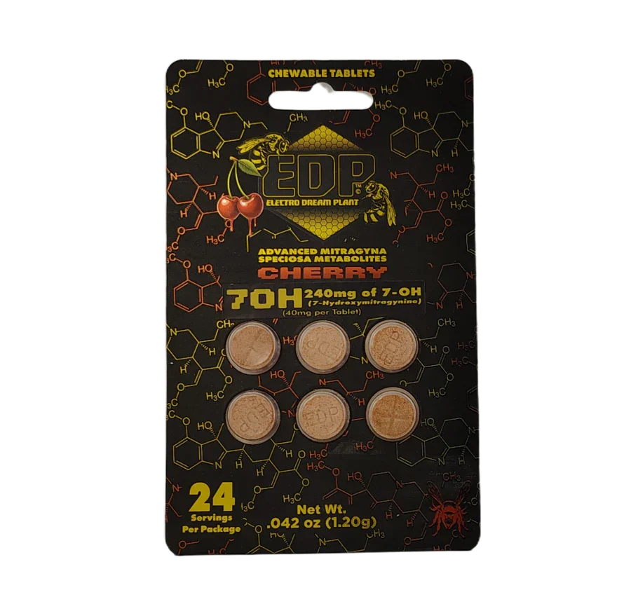 EDP 7OH Chewable Kratom Tablets - Cherry Flavor