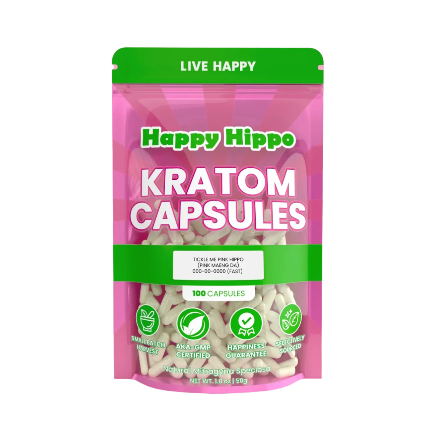 HAPPY HIPPO KRATOM CAPSULES 100CT