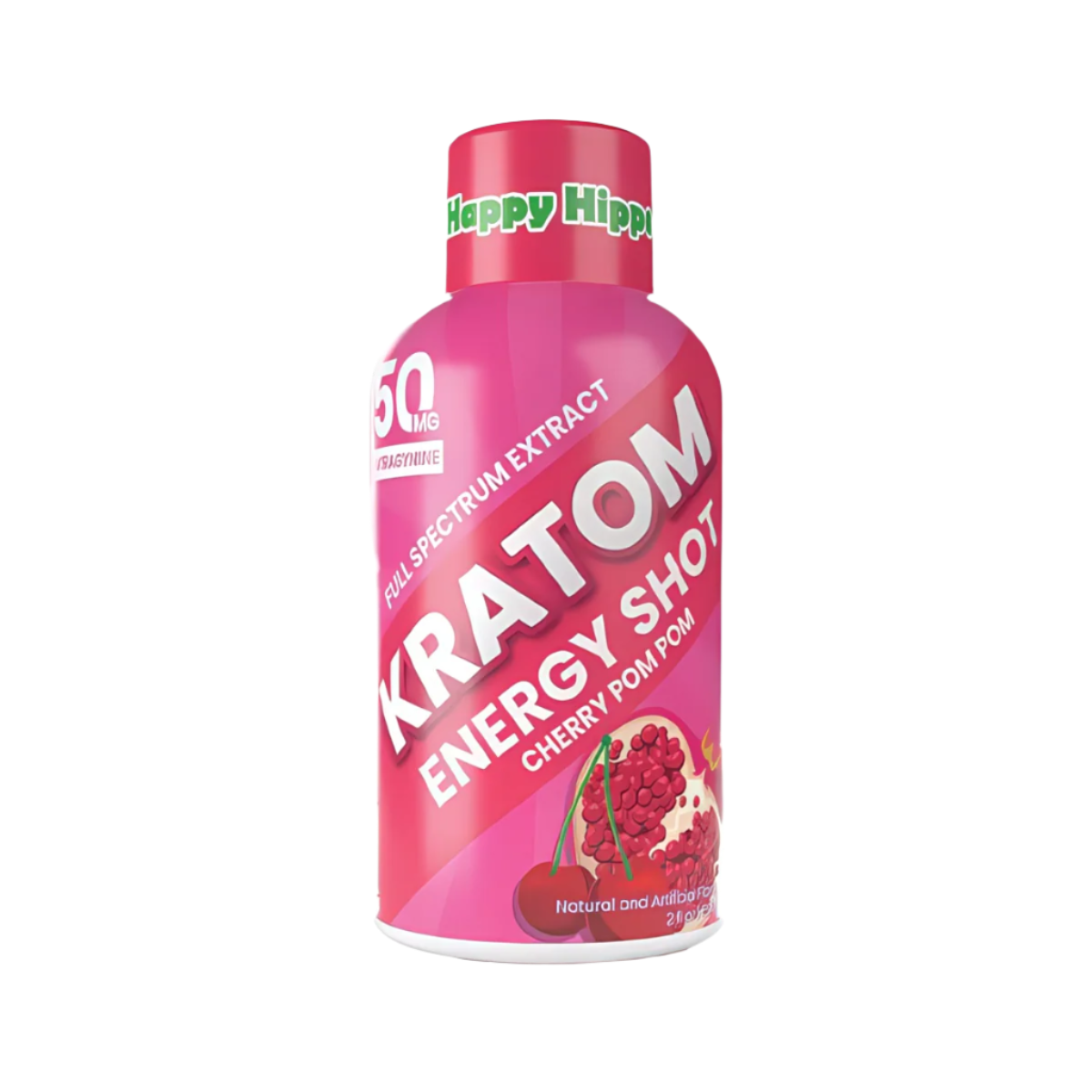 Happy Hippo Kratom Energy Shot - Cherry Pom
