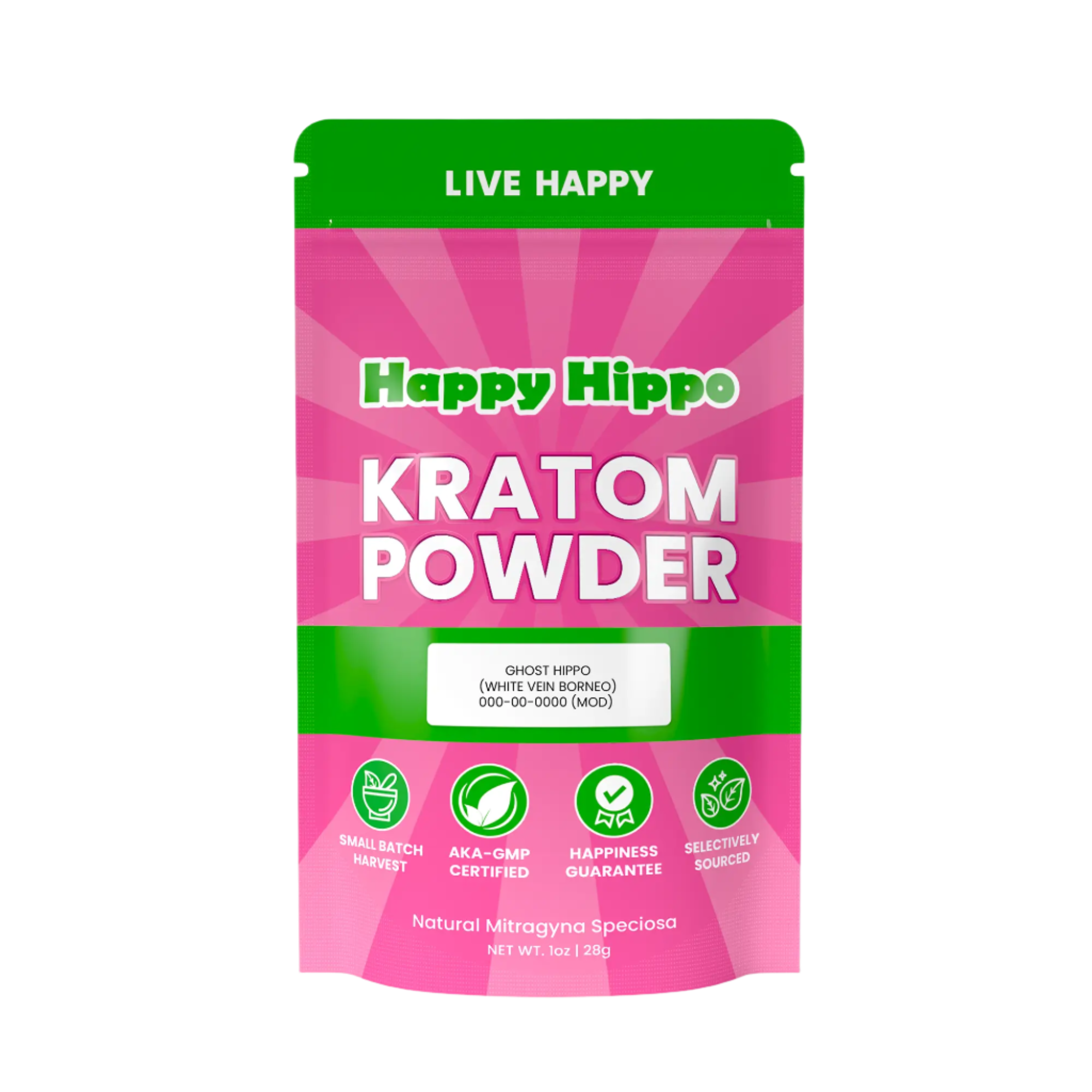 Happy Hippo Borneo White Vein Kratom
