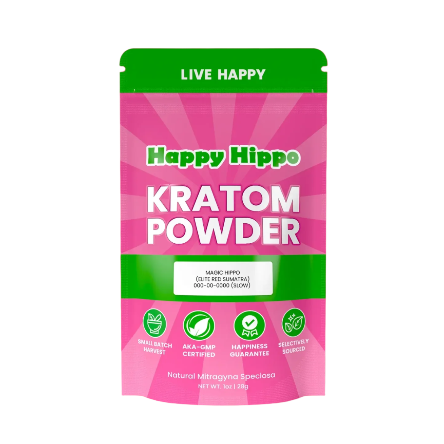 Happy Hippo Sumatra Red Vein Kratom Powder