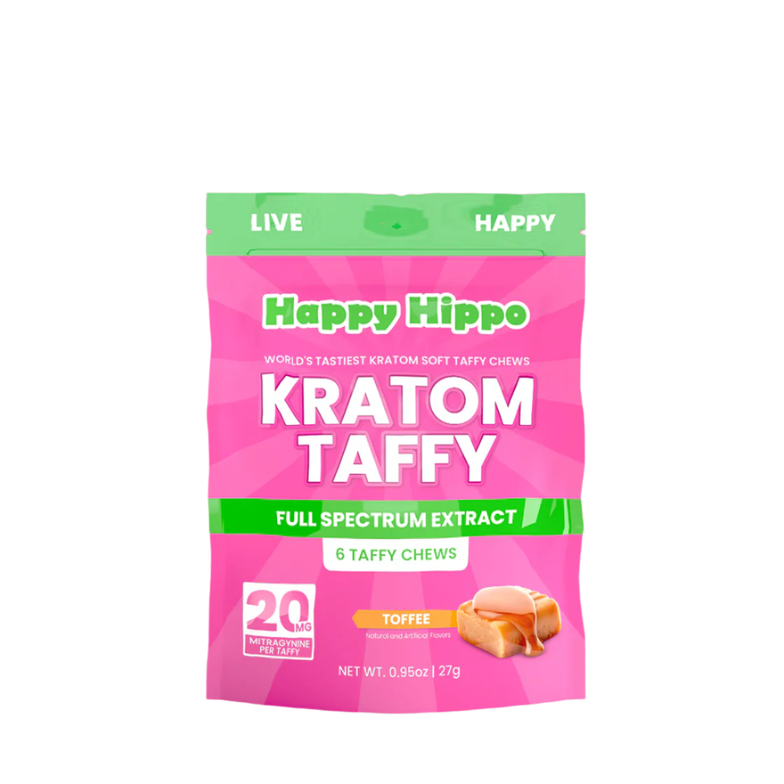 Happy Hippo Kratom Taffy - Toffee Flavor