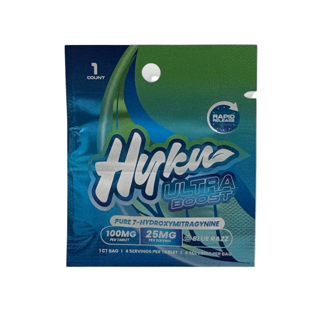 HYKU Chewable Blue Razz Tablets 100mg