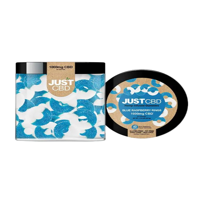JUST CBD Blue Raspberry Gummies 1000mg