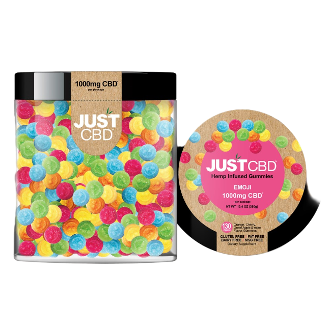 JUST CBD Emoji Gummies 1000mg Bottle