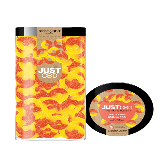 JUST CBD Gummies 3000mg Peach Rings