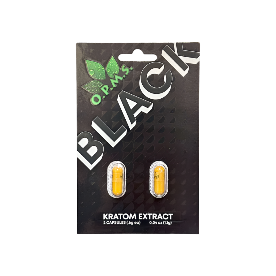 O.P.M.S. Black Kratom Capsules - 2 Count