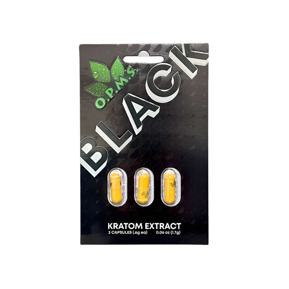 O.P.M.S. Black Kratom Capsules - 3 Count