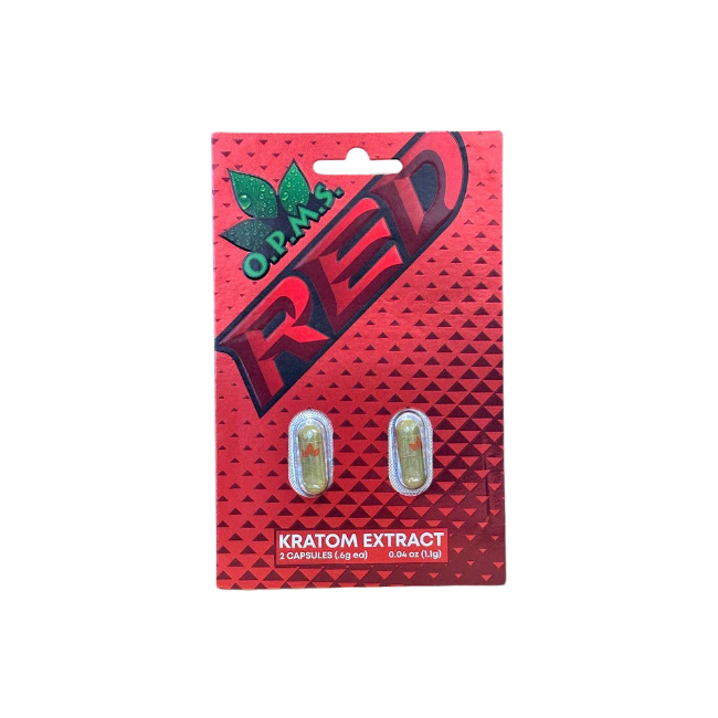 O.P.M.S. Red Kratom Capsules - 2 Count