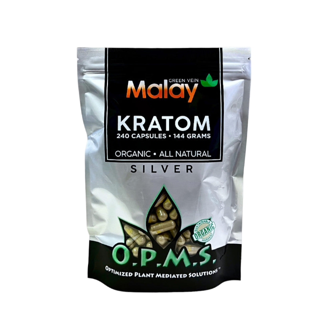 O.P.M.S. Silver Kratom Capsules - Malay Green