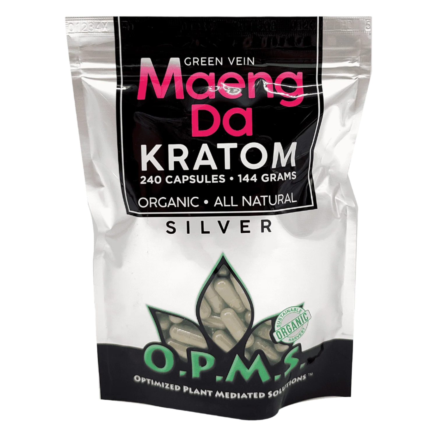 O.P.M.S. Silver Maeng Da Kratom Capsules 240ct
