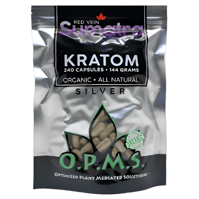 O.P.M.S. Silver Kratom Capsules 240 Count