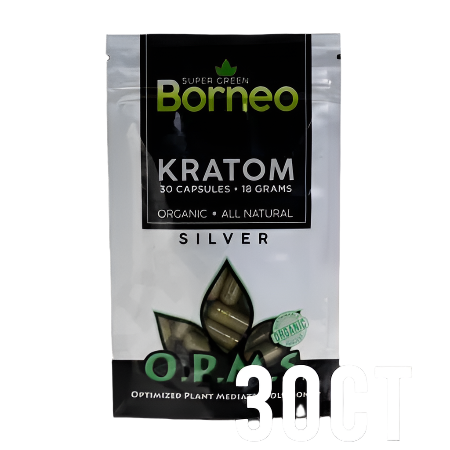 O.P.M.S. Silver Borneo Kratom Capsules 30ct