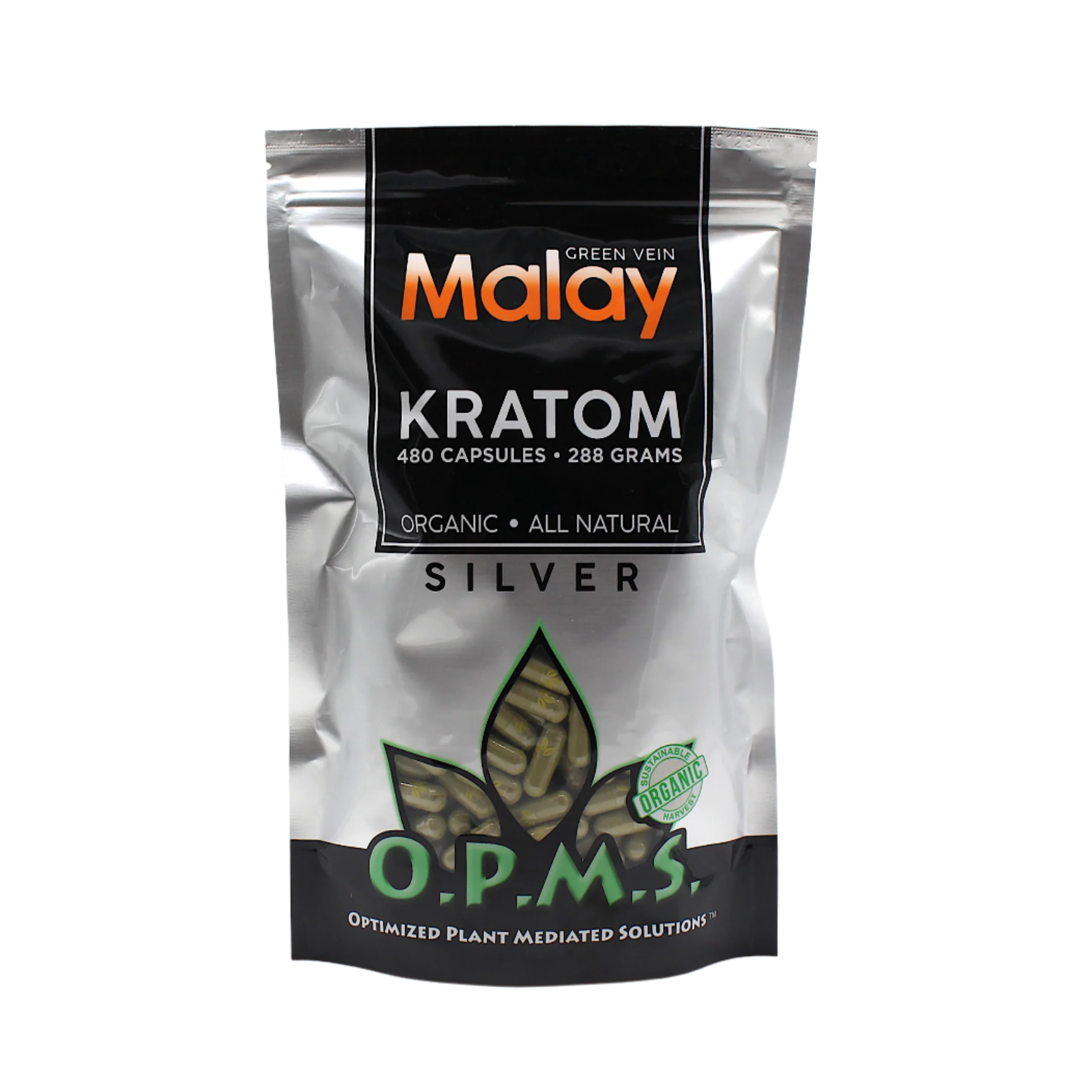 O.P.M.S. Silver Malay Green Vein Capsules