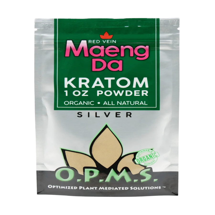 O.P.M.S. Silver Kratom Powder 1oz - Red Vein