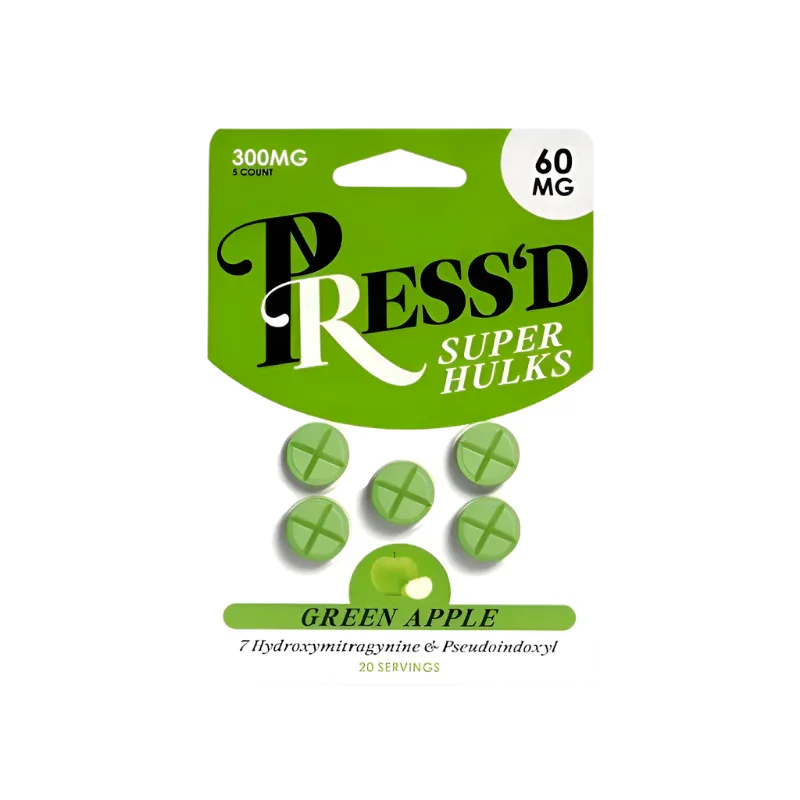 Press'D Kratom Super Hulks 7OH Green Apple