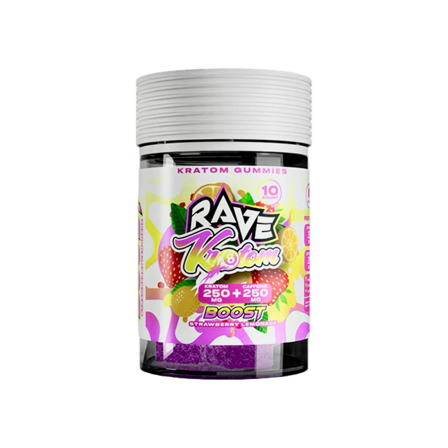 RAVE Kratom Gummies - Strawberry Lemonade Boost