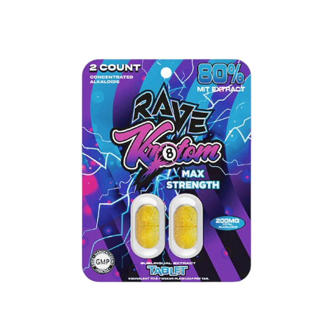 RAVE Kratom Max Strength Capsules - 2ct